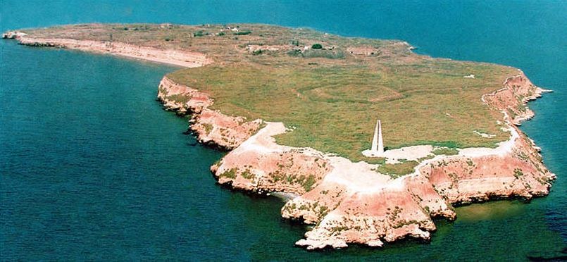 Вид з висоти на острів Березань